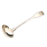 A Scottish provincial silver fiddle pattern toddy ladle engraved initial J to terminal,