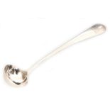 An Irish provincial silver Old English pattern toddy ladle engraved with a stylised leopard to