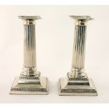 A good pair of Corinthian style Bachelor Candlesticks, Sheffield c. 1915, approx. 7" high.