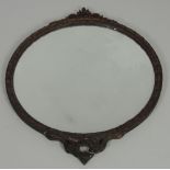 A large gilt circular Wall Mirror, with bevelled plate and leaf decorated frame, approx.