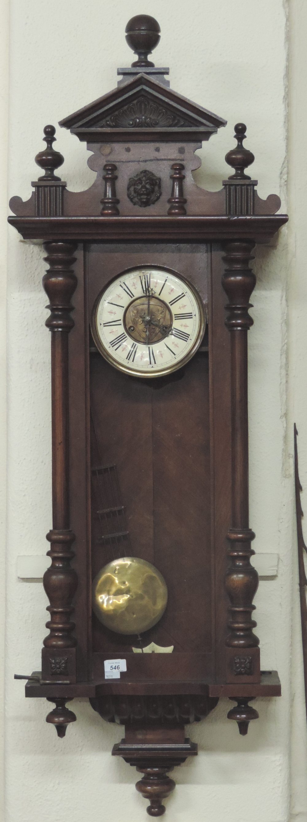 A large 19th Century walnut cased Vienna Wall Clock,