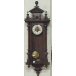 A large 19th Century walnut cased Vienna Wall Clock,