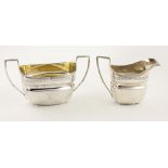 A fine boat shaped late George III English silver Tea Service,