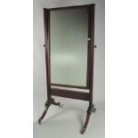 A good quality early 19th Century mahogany Cheval Mirror,