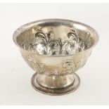 A small English silver Rose Bowl, with deep embossed decoration, London c. 1913, approx.