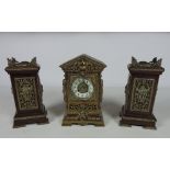 A good quality late 19th Century / early 20th Century Clock Set,