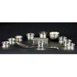 A set of 4 matching silver Napkin Rings, and two pairs of ditto,