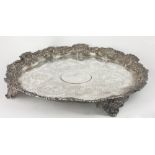 A very large early Victorian English silver Salver,