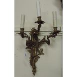 A very good heavy pair of late 19th Century three branch ormolu Wall Sconces,