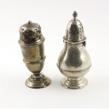 A heavy English silver bulbous shaped Sugar Castor, London c. 1897, by Smith & Co.