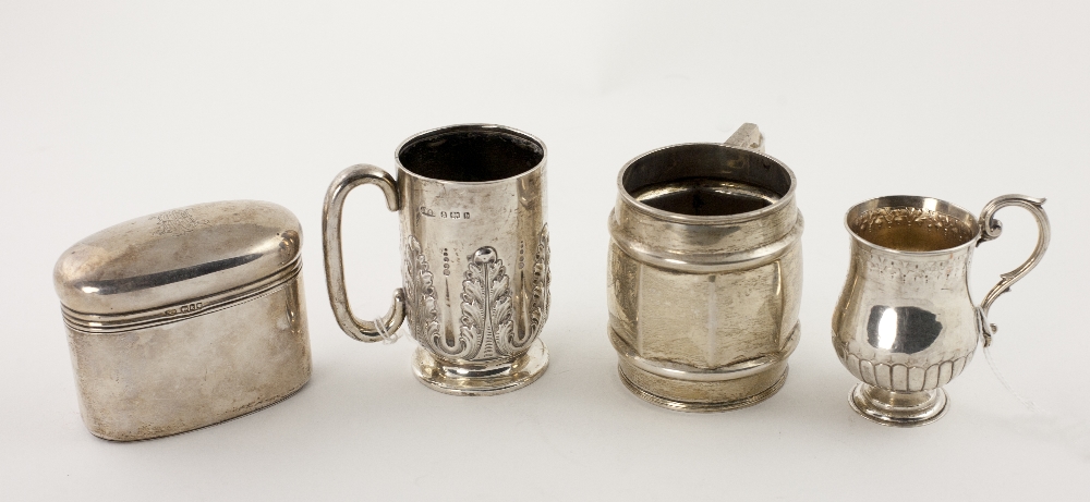 An oval silver Tea Caddy, London c.