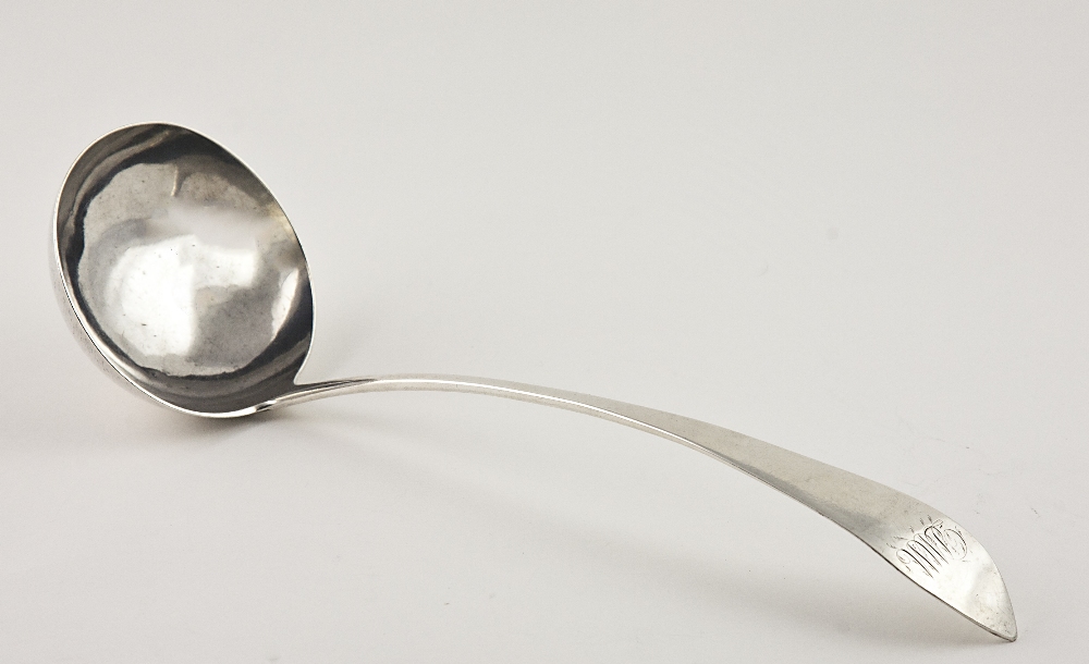 A rare plain Irish Provincial silver Soup Ladle, by Carden Terry, Cork c. 1790, approx.