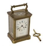 A small late 19th Century brass Carriage Clock,
