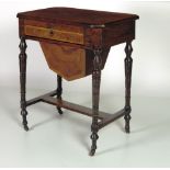 A small late Victorian period rosewood Writing Table cum Work Table,