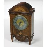 An unusual and attractive late 19th Century profusely inlaid mahogany Mantle Clock,