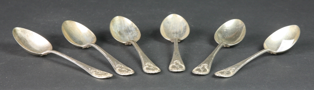 An attractive set of 6 early Victorian English silver Dessert Spoons, Sheffield c.