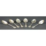 An attractive set of 6 early Victorian English silver Dessert Spoons, Sheffield c.