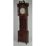 An attractive early Victorian Grandfather Clock, in figured and crossbanded mahogany,