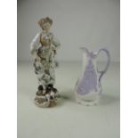 A very attractive Victorian Parian ware Jug, "Naomi and her Daughter-in-Law," No.