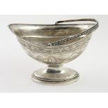 A very good bright cut Irish Georgian silver helmet shaped Sugar Basket, by William Bond, Dublin c.