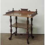 An unusual Victorian walnut Butlers Tray / Side Table, with ormolu handles,