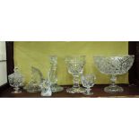 A collection of Glassware, to include, large fruit bowl, cutglass bowl and cover,