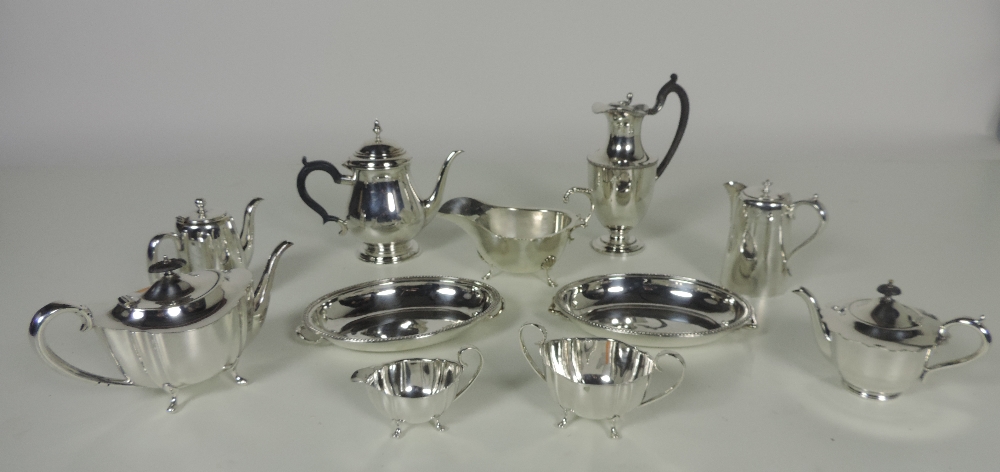 A large quantity of silver Plateware, a four piece Tea Set, pair of Vegetable Dishes and Covers,