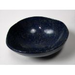 A rare natural rock Specimen Bowl, possibly Lapis Lazuli, approx. 21cms (8 1/4") long.