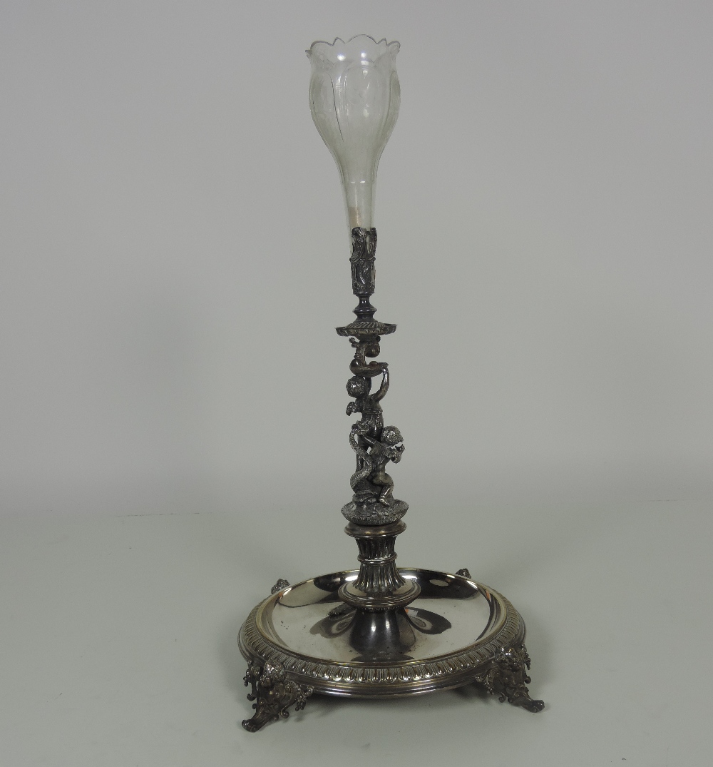 A large Victorian silver plated Figural Centrepiece,