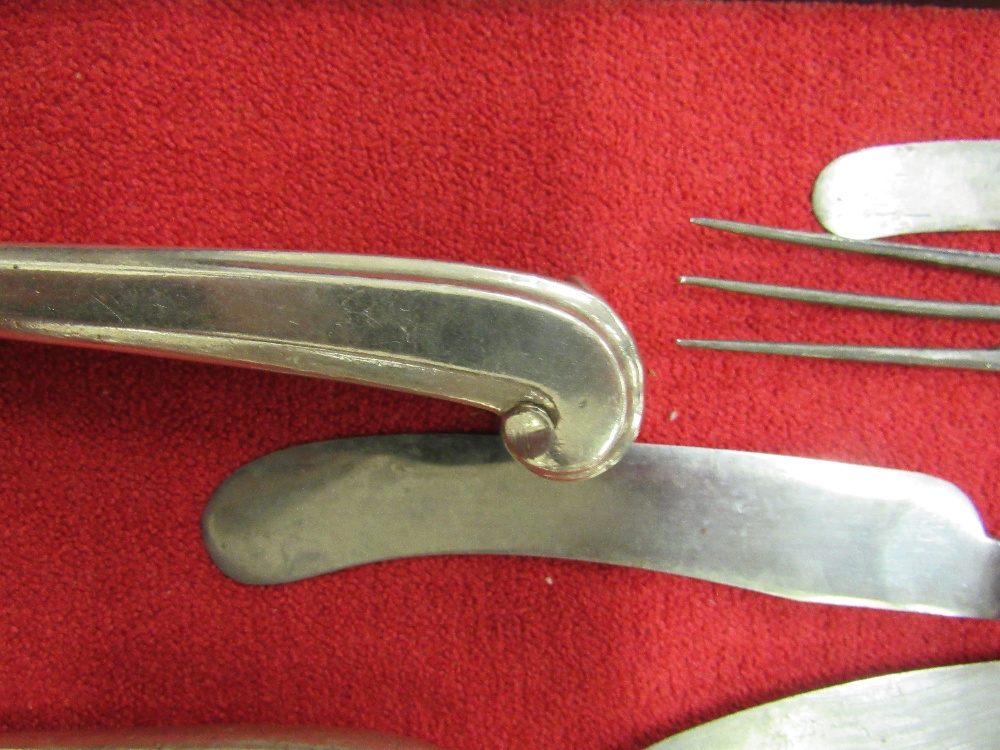 A very rare suite of English Georgian silver pistol handled Cutlery, - Image 2 of 12