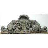 A good late 19th Century mahogany Carving, now an 'over door' with central shell,