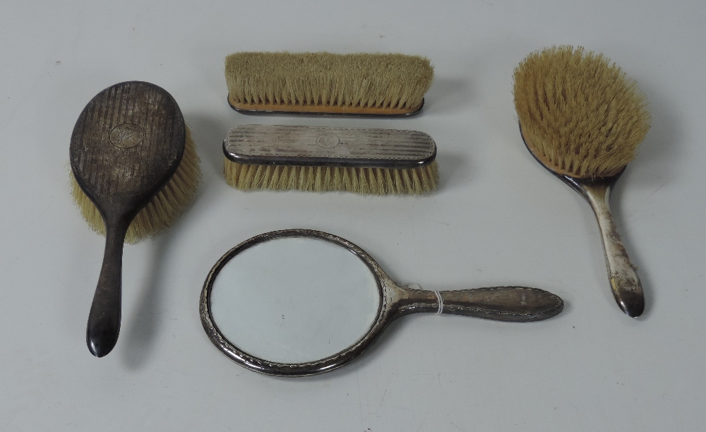 A Birmingham silver Dressing Table Set, c.