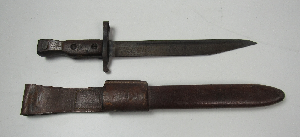 A Canadian steel Bayonet, inscribed 'Ross Rifle Co., Quebec, patented 1907,' with 25.