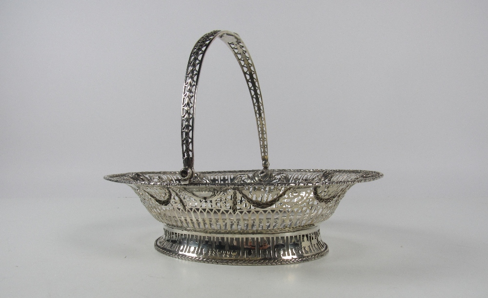 An extremely fine and attractive large 18th Century pierced English silver Basket,