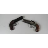 An early 19th Century six shot Pepperbox Percussion Revolver, with scroll chased brass action,