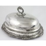 A large and attractive Victorian heavy silver plated Dish Cover and handle,