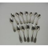 A set of 6, 19th Century Irish silver Teaspoons, and 7 other Irish Teaspoons. A lot.