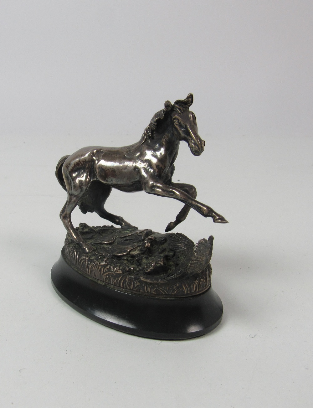 Geoffrey Snell A fine heavy silver Model of a Horse, "The Startled Yearling," by Geoffrey Snell,