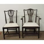 A good set of five Hepplewhite style Dining Chairs, consisting of four chairs and matching carver,