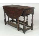 A good early 18th Century oak gate-leg falling leaf Dining Table,