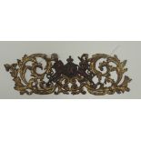 A fine pierced and gilt decorated heavy cast iron Wall Applique, a model of The Royal Cipher,