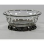 A fine heavy Baccarat cut glass Bowl, with unusual French silver mounted base.