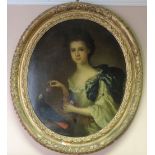 18th Century English School An attractive oval Portrait,