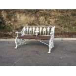 A rare Victorian Irish Provincial cast metal Garden Bench Seat, by James Stephens, Galway,