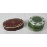 A good quality small oval enamelled silver Pill Box,