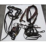 A full set of brown Harness, with square brass fittings to fit 15 hands high approx.