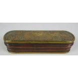 A good late 18th Century brass and copper Dutch Tobacco Box,