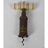 An early 19th Century brass and ivory telescopic Wine Bottle Opener.