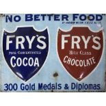 A good early 20th Century enamel Advertising Sign, 'Frys Cocoa / Chocolate,