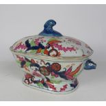 An attractive large porcelain Tureen and Cover, decorated in bright colours in the Chinese style.